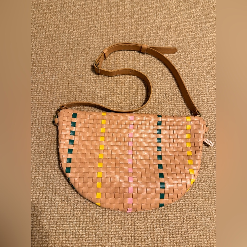Clare V Grande Fanny in Bisque Check sold with detachable pink chain strap - Picture 5 of 16